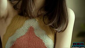 Arab teen beauty Katrine Pirs strips softly.