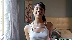 i'm a cute little latina enjoying a gentle rub session