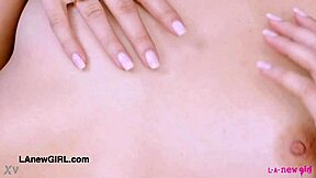 Attractive Brunette Model Shows Sexy Body On Sofa