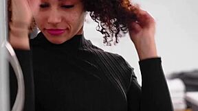 Ebony Naomie Stark Sucking Pierced Nipples In Interracial Scene