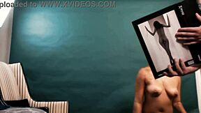 Exotic hottie spreads her tight pussy for the nasty photographer