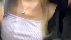 Asian Girl Masturbates in Elevator and Someone Came In