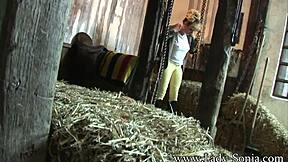 Lady Sonia Peeps at Stables Teasing