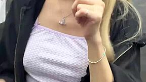 Asian Girl Masturbates in Elevator and Someone Came In