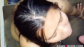 I give a deep throat fuck to an asian babe