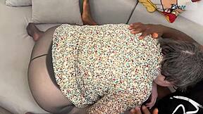 Horny Gilf Sharon Gets Fucked In The Ass Her First Time With A Black Guy