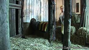 Lady Sonia Peeps at Stables Teasing