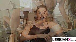 Tori Black and Adriana Chechik engage in hardcore lesbian tribbing and rimming