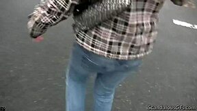 jenny and her partner in naughty public act, licking and sucking