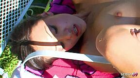 skinny teen asian girl enjoys risky outdoor encounter with tourist boy during thailand trip