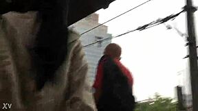 Jacket and boots spotted candidly on the train street view