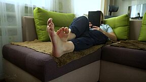 Teen Shows Wrinkled Bare Soles