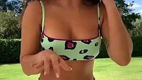 hot teen's pussy jumps out, bursting with wild energy