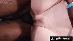 Brat teen Emma Starletto begs black stepdad for tight pussy fucking