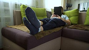 Teen Shows Wrinkled Bare Soles