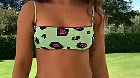 hot teen's pussy jumps out, bursting with wild energy