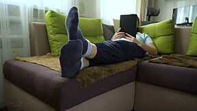 Teen Shows Wrinkled Bare Soles