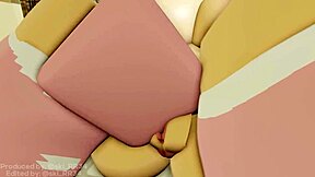 Pink haired girl meets big black friend