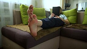 Teen Shows Wrinkled Bare Soles