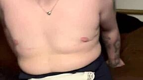 The eager FTM fox boy with glasses and tattoos bounces passionately on your cock in close-up.