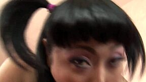 Asian Yuki Takes Big Black Cock In Doggystyle Bent Over With Cum Facial