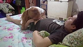 stupid schoolgirl thought stepfather didn't hear her touching adult dick