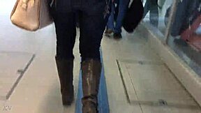 Jacket and boots spotted candidly on the train street view