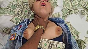 blonde screams 'punish my pussy and ass for millions!'