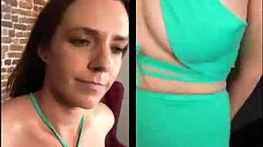 trying out a confusing green outfit in this video