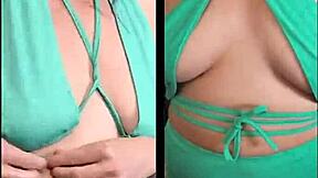 trying out a confusing green outfit in this video