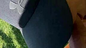 risky outdoor blowjob after yoga with perfect 18yo teen pov