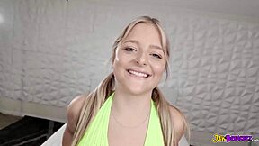 Blonde Teen Delivers Intense Interracial Blowjob To Massive BBC