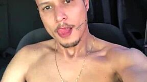 she's giving herself a massage while masturbating in the car during the day