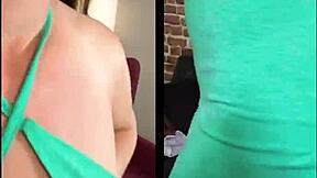 trying out a confusing green outfit in this video