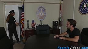 do lady cops get cumshot on feet?