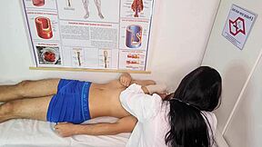 Nurse gives patient hard erection in hospital fetish scene