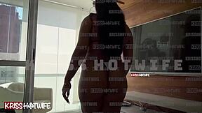 look at me as a married slut on balcony in hotwife bikini