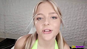 Blonde Teen Delivers Intense Interracial Blowjob To Massive BBC