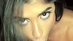 Petite latina teen gags on deepthroat cum in mouth casting