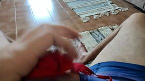 Husband Plays With Panties, Jerks Off Before Job!