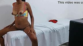 the brunette skips massages today and shoots a porn video for her special client instead, feeling so naughty about it