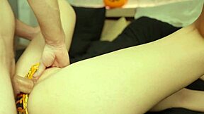 Kinky rubbing step sister's panties leads to huge creampie in 4k