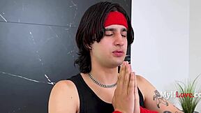 Nicole Doshi and Dee Williams slip and devour that hard cock in yoga session!