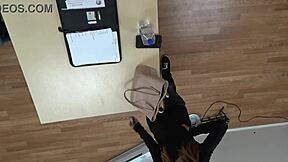 I watch Mandy Mynxx choking on cock in this hardcore scene.