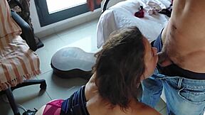 sexy o2 1013 - white slut sucking rimming fucking in lingerie thong dress stockings heels satin set