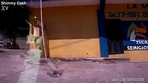 why is this 18yo latina teen giving a public blowjob on the front lawn in broad daylight?