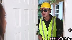 petite teen 18+ gets facial