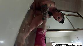 sexy makeup room bath bts with gorgeous christy mack