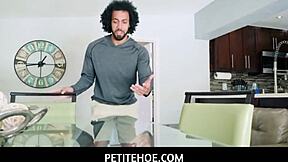 Petitehoe - sweet innocent Honey Hayes cleans house but breaks client's fleshlight