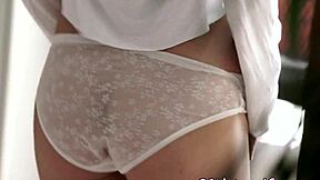 Intense fucking of adorable euro babe. With jizz on shaved pussy.